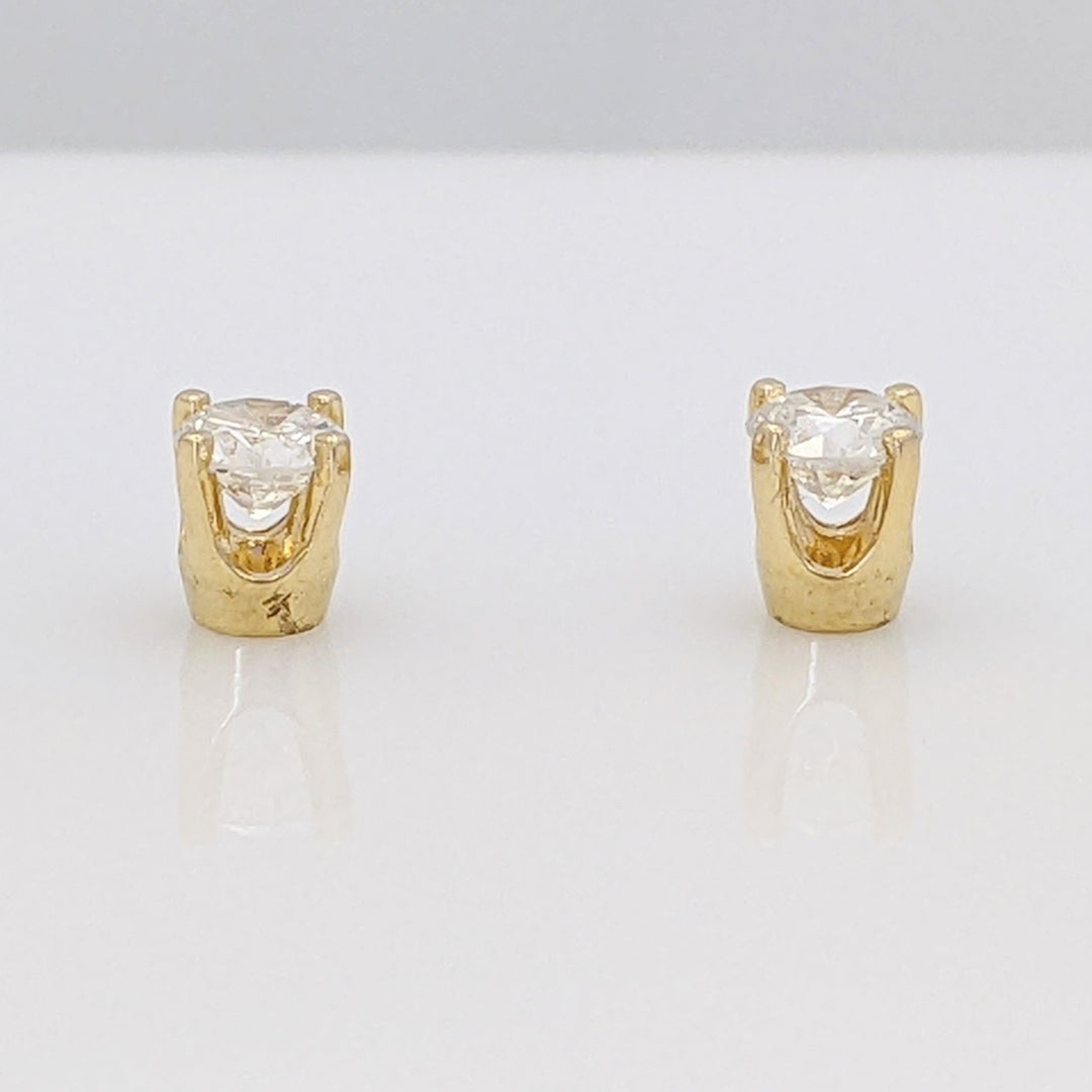 14K .50 CARAT TOTAL WEIGHT SI1 I-J DIAMOND ROUND (2) ESTATE STUD EARRINGS 1.1 GRAMS
