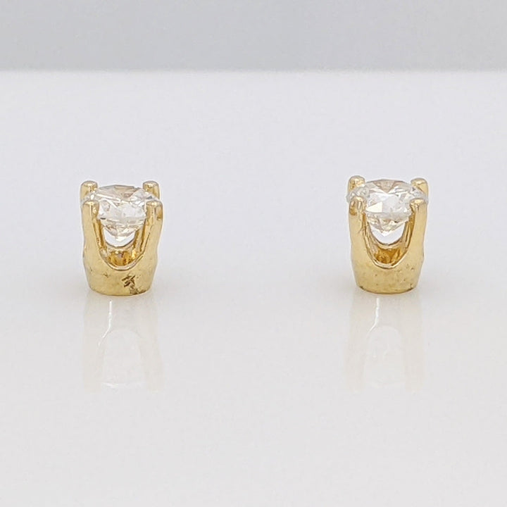 14K .50 CARAT TOTAL WEIGHT SI1 I-J DIAMOND ROUND (2) ESTATE STUD EARRINGS 1.1 GRAMS