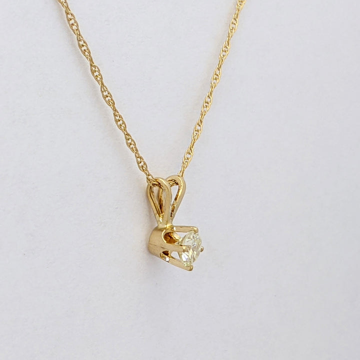 14K .32 CARAT TOTAL I1 K DIAMOND ROUND ESTATE PENDANT &amp; CHAIN 1.3 GRAMS