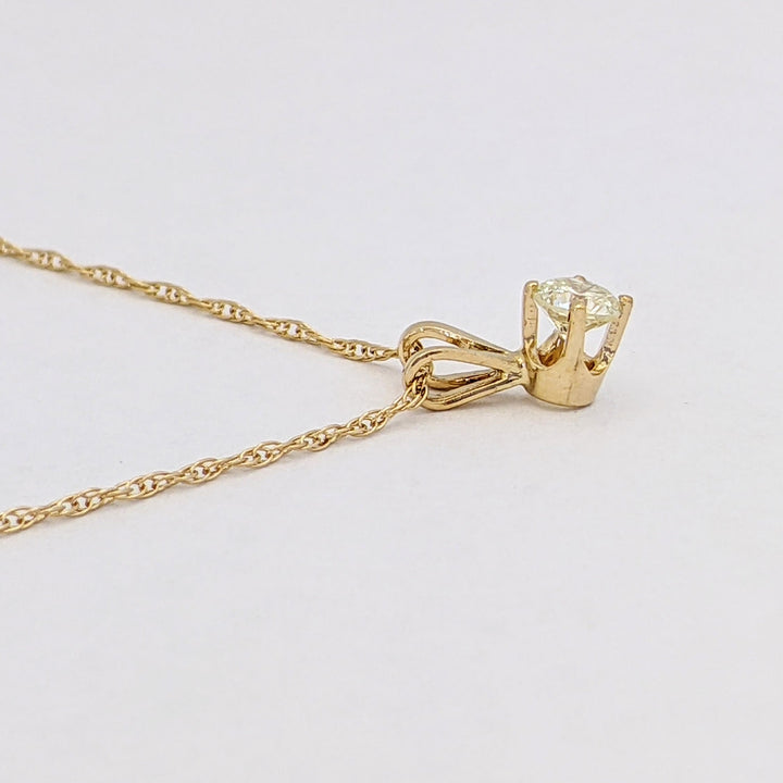 14K .32 CARAT TOTAL I1 K DIAMOND ROUND ESTATE PENDANT &amp; CHAIN 1.3 GRAMS