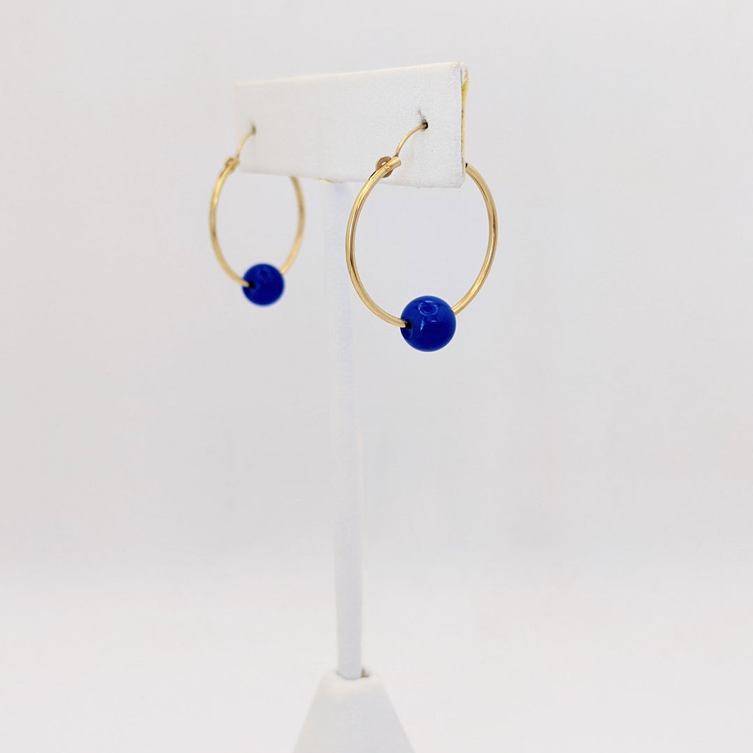 14K HOOPS WITH (10) INTERCHANGEABLE BEAD ESTATE EARRINGS 0.4 GRAMS