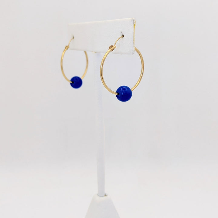 14K HOOPS WITH (10) INTERCHANGEABLE BEAD ESTATE EARRINGS 0.4 GRAMS