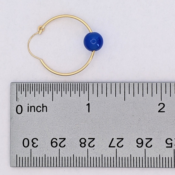 14K HOOPS WITH (10) INTERCHANGEABLE BEAD ESTATE EARRINGS 0.4 GRAMS