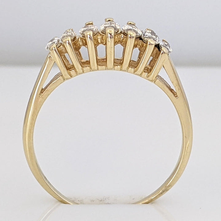14K .55 CARAT TOTAL WEIGHT DIAMOND MARQUISE (7) ESTATE RING 2.4 GRAMS
