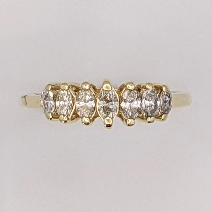 14K .55 CARAT TOTAL WEIGHT DIAMOND MARQUISE (7) ESTATE RING 2.4 GRAMS