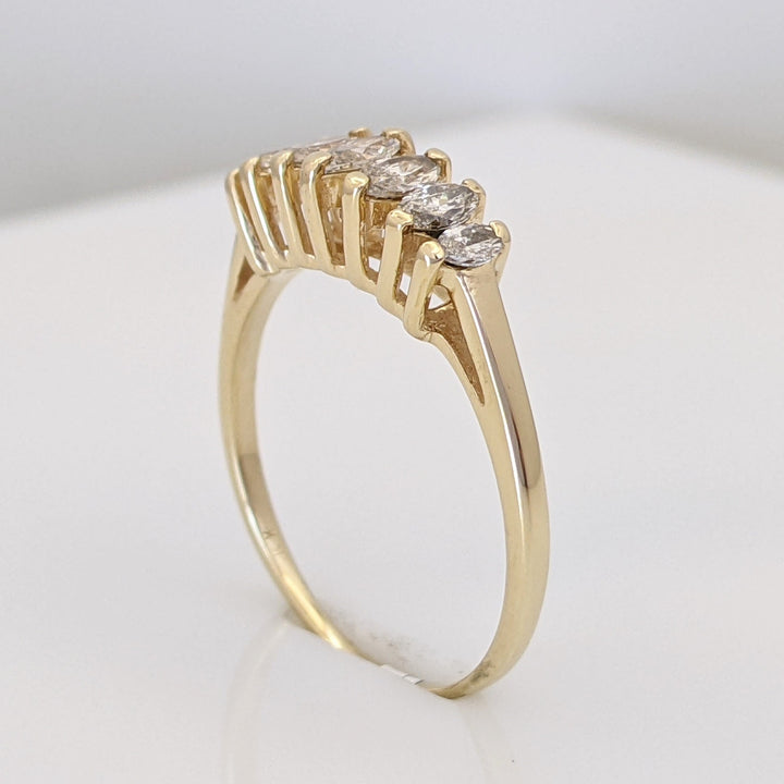 14K .55 CARAT TOTAL WEIGHT DIAMOND MARQUISE (7) ESTATE RING 2.4 GRAMS