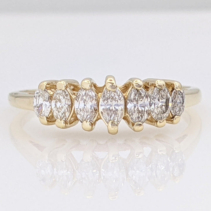 14K .55 CARAT TOTAL WEIGHT DIAMOND MARQUISE (7) ESTATE RING 2.4 GRAMS