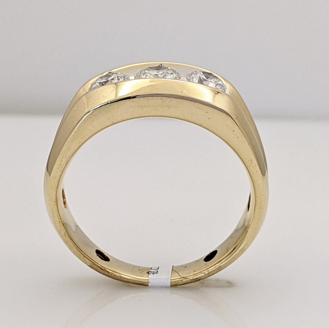 14K TWO TONE 1.06 CARAT TOTAL WEIGHT SI2-I1 H DIAMOND ROUND (3) ESTATE RING 7.7 GRAMS