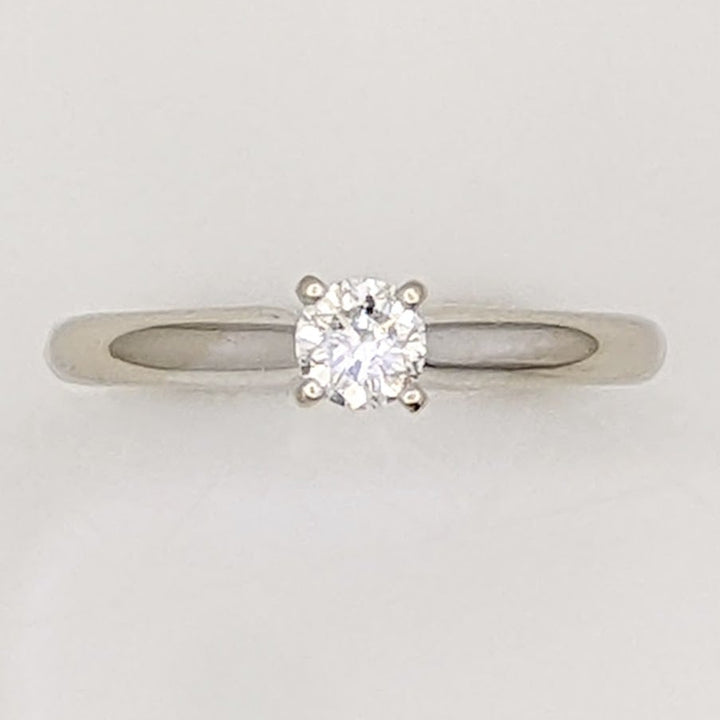 14K WHITE .23 CARAT TOTAL I1 G DIAMOND ROUND ESTATE SOLITAIRE RING 2.1 GRAMS