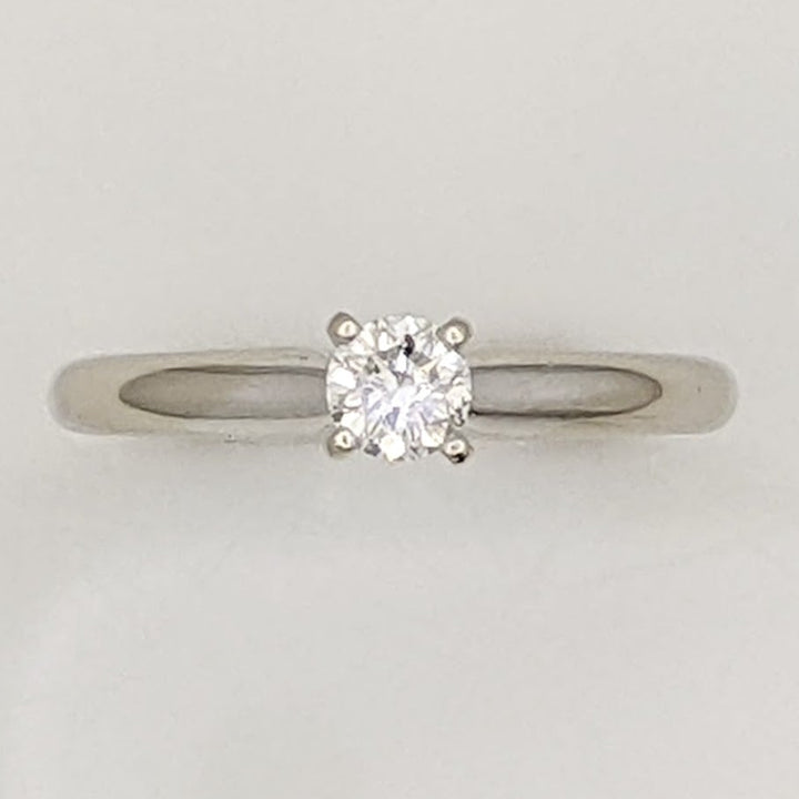 14K WHITE .23 CARAT TOTAL I1 G DIAMOND ROUND ESTATE SOLITAIRE RING 2.1 GRAMS