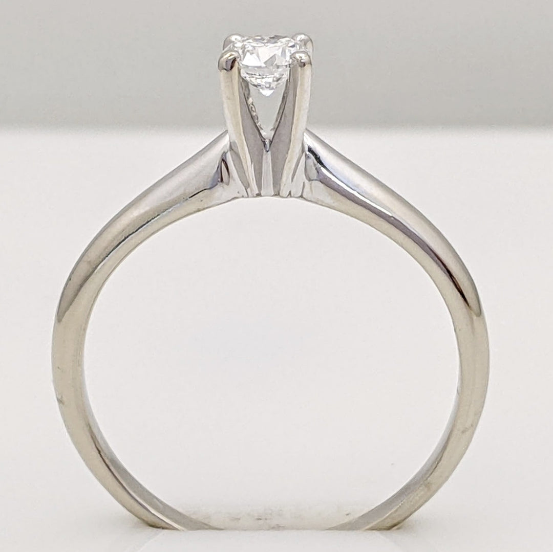 14K WHITE .23 CARAT TOTAL I1 G DIAMOND ROUND ESTATE SOLITAIRE RING 2.1 GRAMS