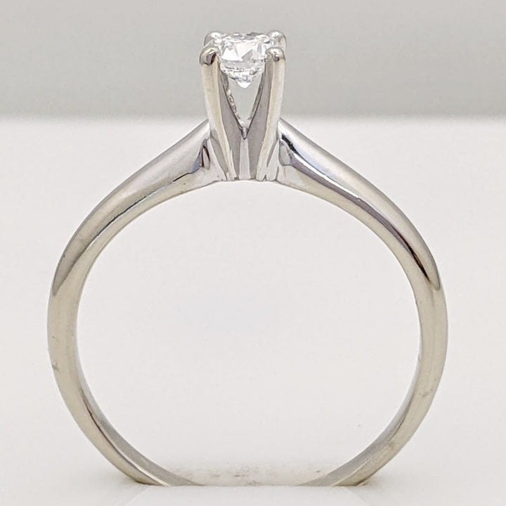 14K WHITE .23 CARAT TOTAL I1 G DIAMOND ROUND ESTATE SOLITAIRE RING 2.1 GRAMS