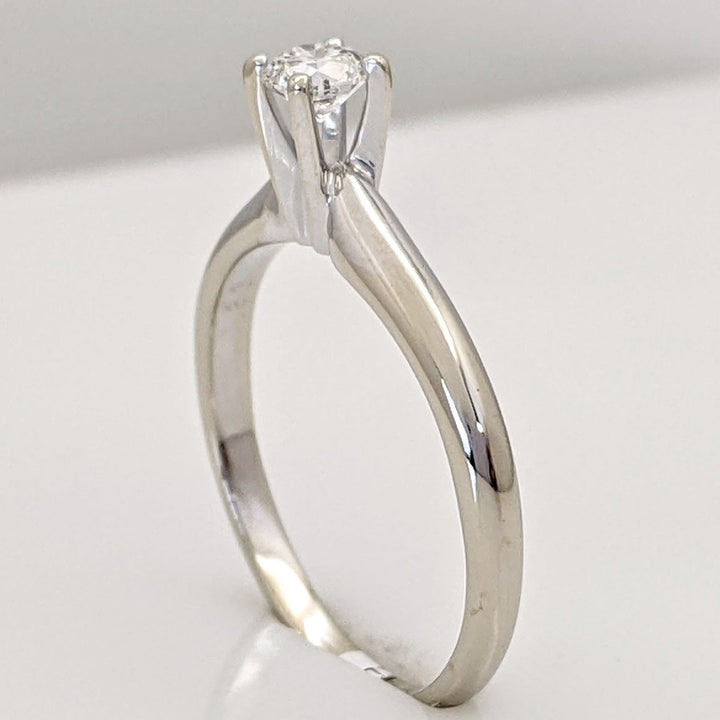 14K WHITE .23 CARAT TOTAL I1 G DIAMOND ROUND ESTATE SOLITAIRE RING 2.1 GRAMS