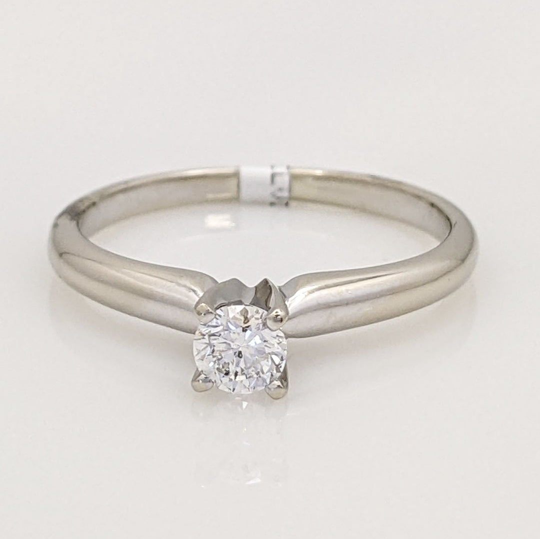 14K WHITE .23 CARAT TOTAL I1 G DIAMOND ROUND ESTATE SOLITAIRE RING 2.1 GRAMS