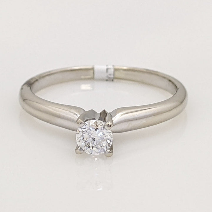 14K WHITE .23 CARAT TOTAL I1 G DIAMOND ROUND ESTATE SOLITAIRE RING 2.1 GRAMS