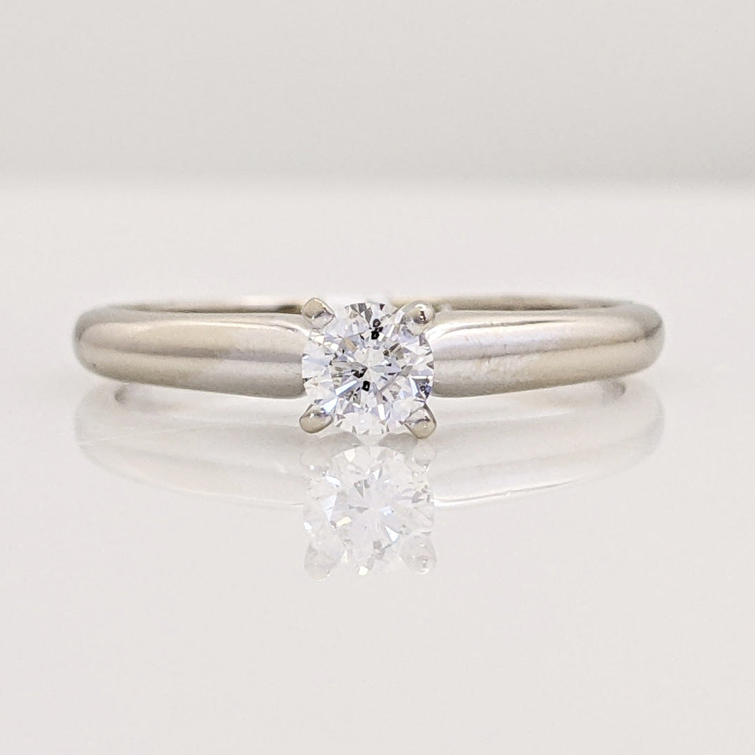 14K WHITE .23 CARAT TOTAL I1 G DIAMOND ROUND ESTATE SOLITAIRE RING 2.1 GRAMS