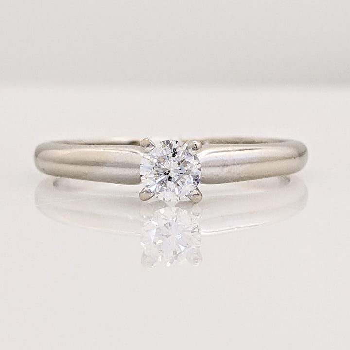 14K WHITE .23 CARAT TOTAL I1 G DIAMOND ROUND ESTATE SOLITAIRE RING 2.1 GRAMS