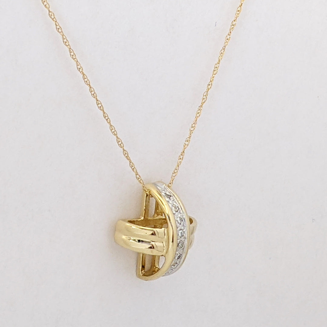 10K .15 CARAT TOTAL WEIGHT I1 G DIAMOND ROUND (10) X-STYLE ESTATE SLIDE PENDANT 2.9 GRAMS