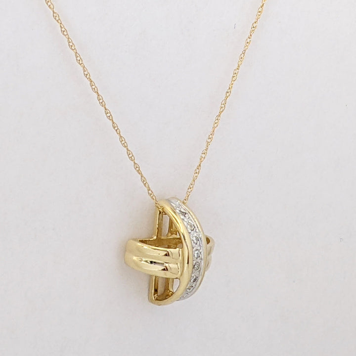 10K .15 CARAT TOTAL WEIGHT I1 G DIAMOND ROUND (10) X-STYLE ESTATE SLIDE PENDANT 2.9 GRAMS