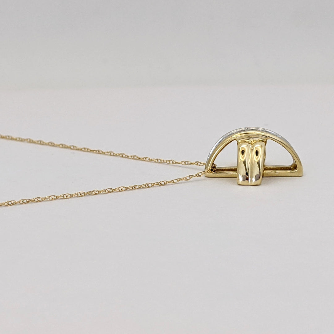 10K .15 CARAT TOTAL WEIGHT I1 G DIAMOND ROUND (10) X-STYLE ESTATE SLIDE PENDANT 2.9 GRAMS