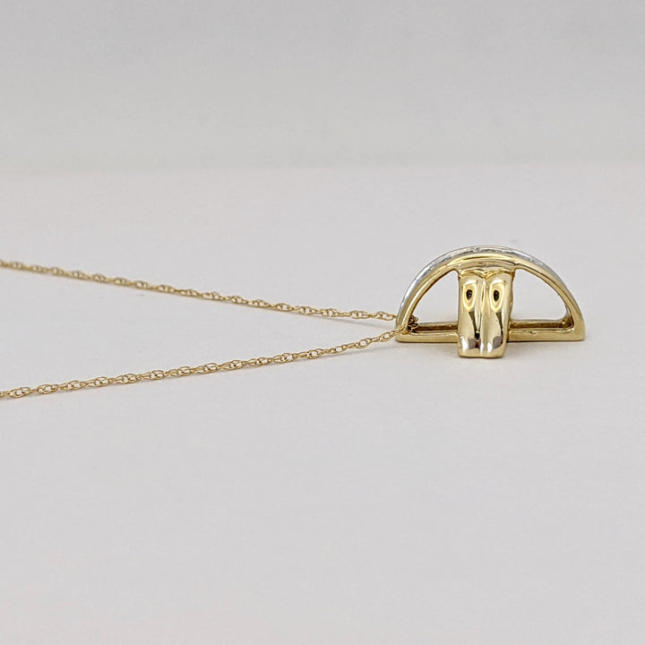 10K .15 CARAT TOTAL WEIGHT I1 G DIAMOND ROUND (10) X-STYLE ESTATE SLIDE PENDANT 2.9 GRAMS