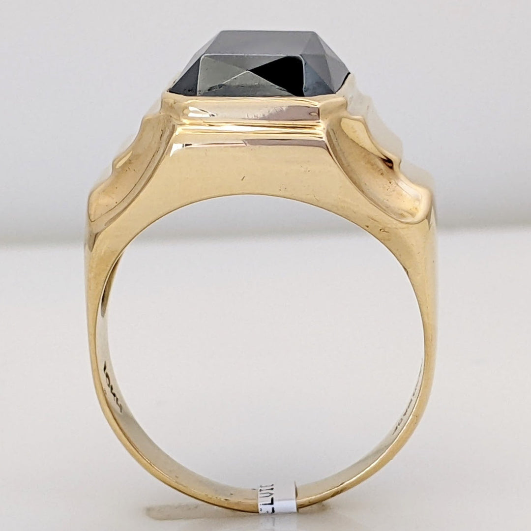 10K HEMATITE EMERALD CUT 10X14 ESTATE RING 8.2 GRAMS