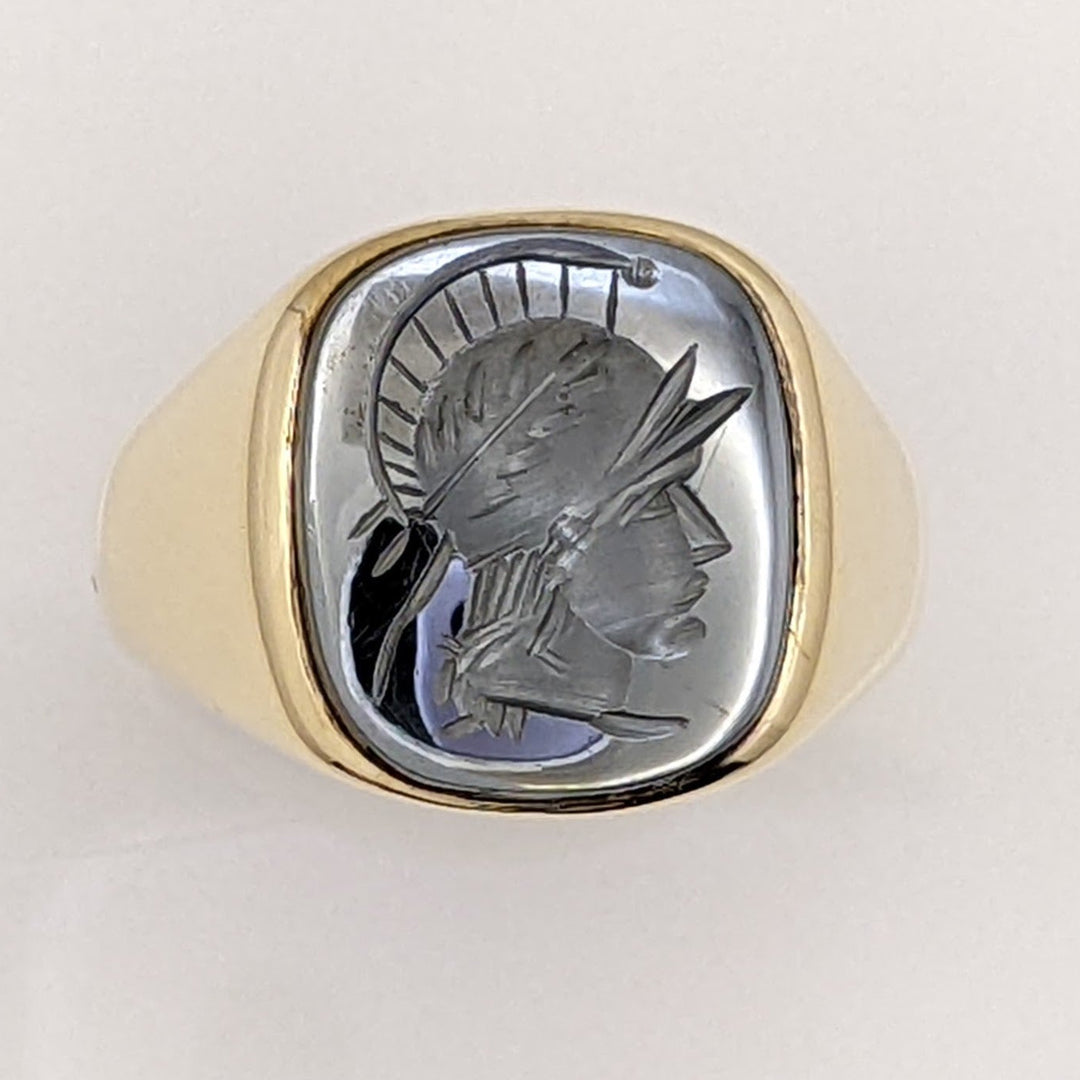 10K HEMATITE SOLIDER ESTATE RING 9.4 GRAMS