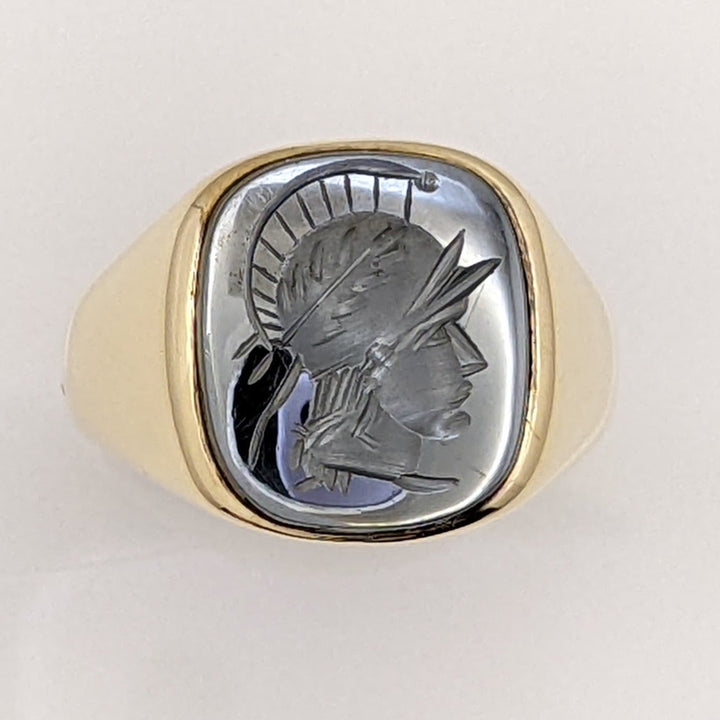 10K HEMATITE SOLIDER ESTATE RING 9.4 GRAMS