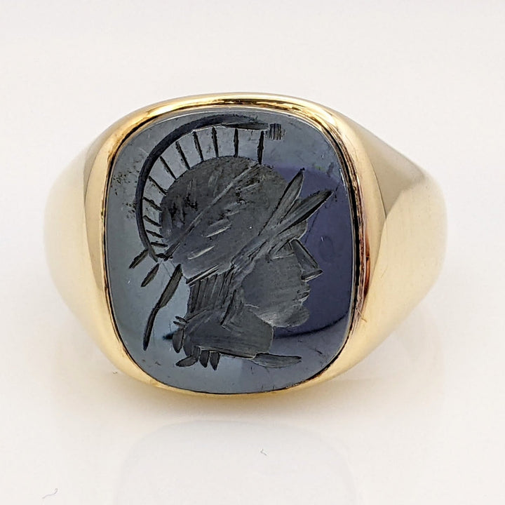 10K HEMATITE SOLIDER ESTATE RING 9.4 GRAMS
