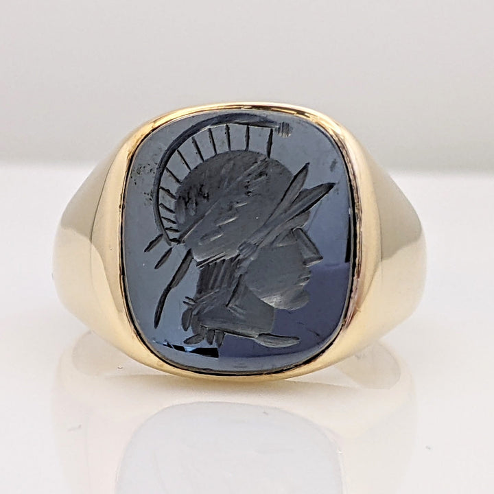 10K HEMATITE SOLIDER ESTATE RING 9.4 GRAMS
