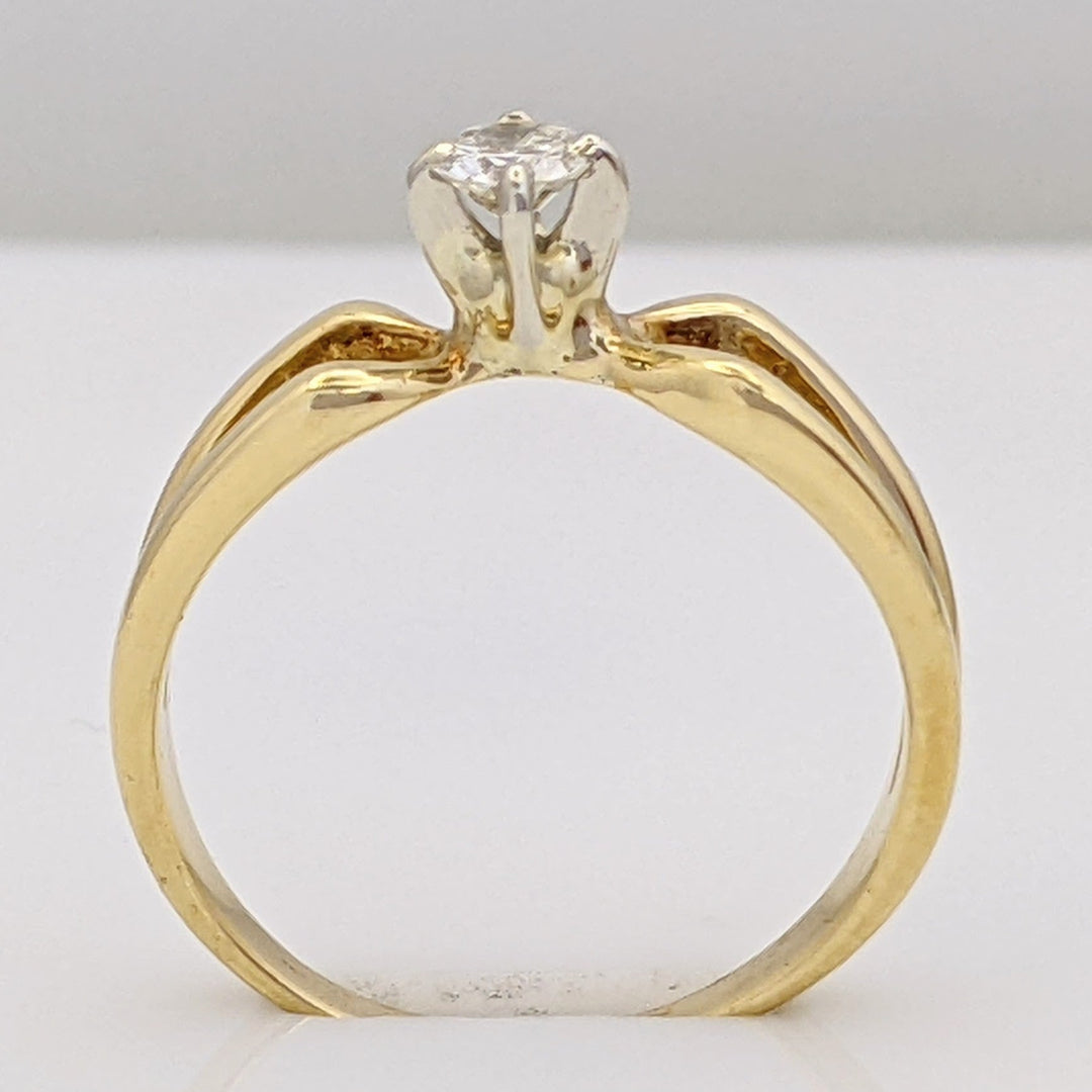 14K .18 CARAT TOTAL SI2 G DIAMOND ROUND SPLIT SHANK ESTATE RING 3.9 GRAMS