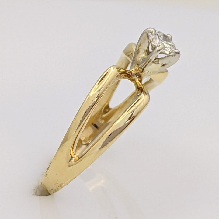 14K .18 CARAT TOTAL SI2 G DIAMOND ROUND SPLIT SHANK ESTATE RING 3.9 GRAMS
