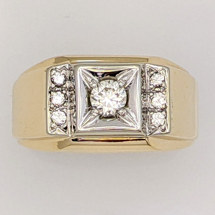 14K .53 CARAT TOTAL WEIGHT VS2 H DIAMOND ROUND (7) ESTATE RING 13.9 GRAMS