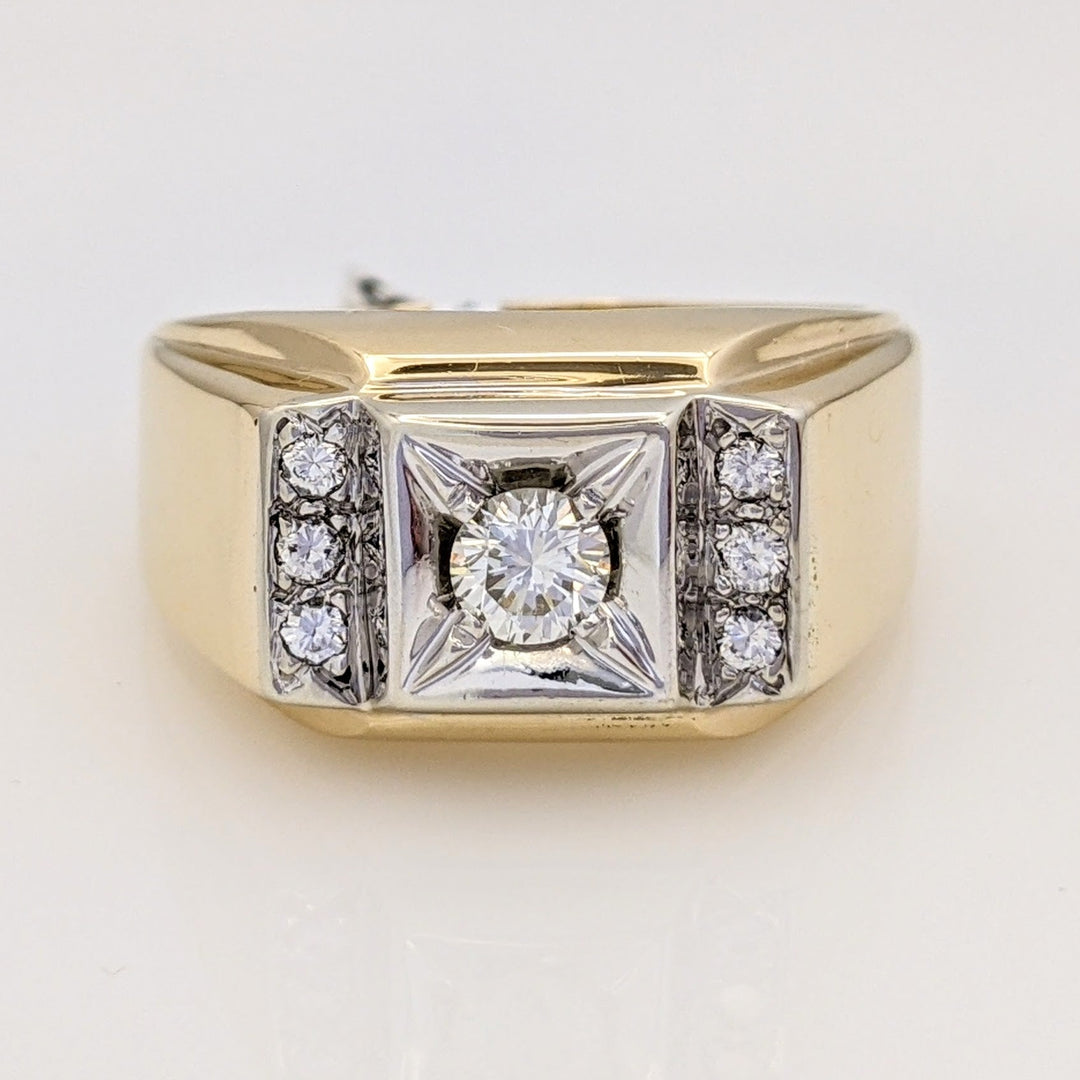 14K .53 CARAT TOTAL WEIGHT VS2 H DIAMOND ROUND (7) ESTATE RING 13.9 GRAMS