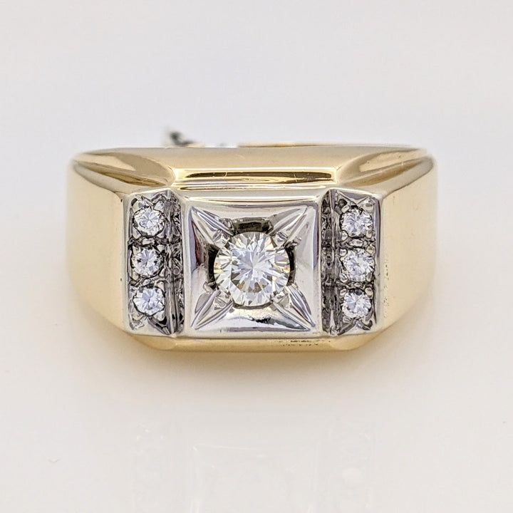 14K .53 CARAT TOTAL WEIGHT VS2 H DIAMOND ROUND (7) ESTATE RING 13.9 GRAMS