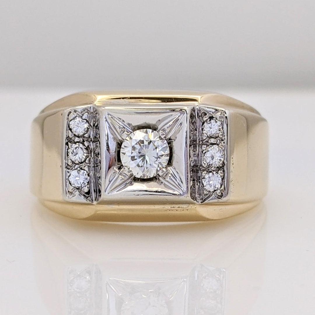 14K .53 CARAT TOTAL WEIGHT VS2 H DIAMOND ROUND (7) ESTATE RING 13.9 GRAMS