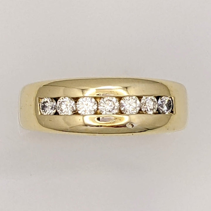 14K .49 CARAT TOTAL WEIGHT SI2H DIAMOND ROUND (7) ESTATE BAND 7.0 GRAMS