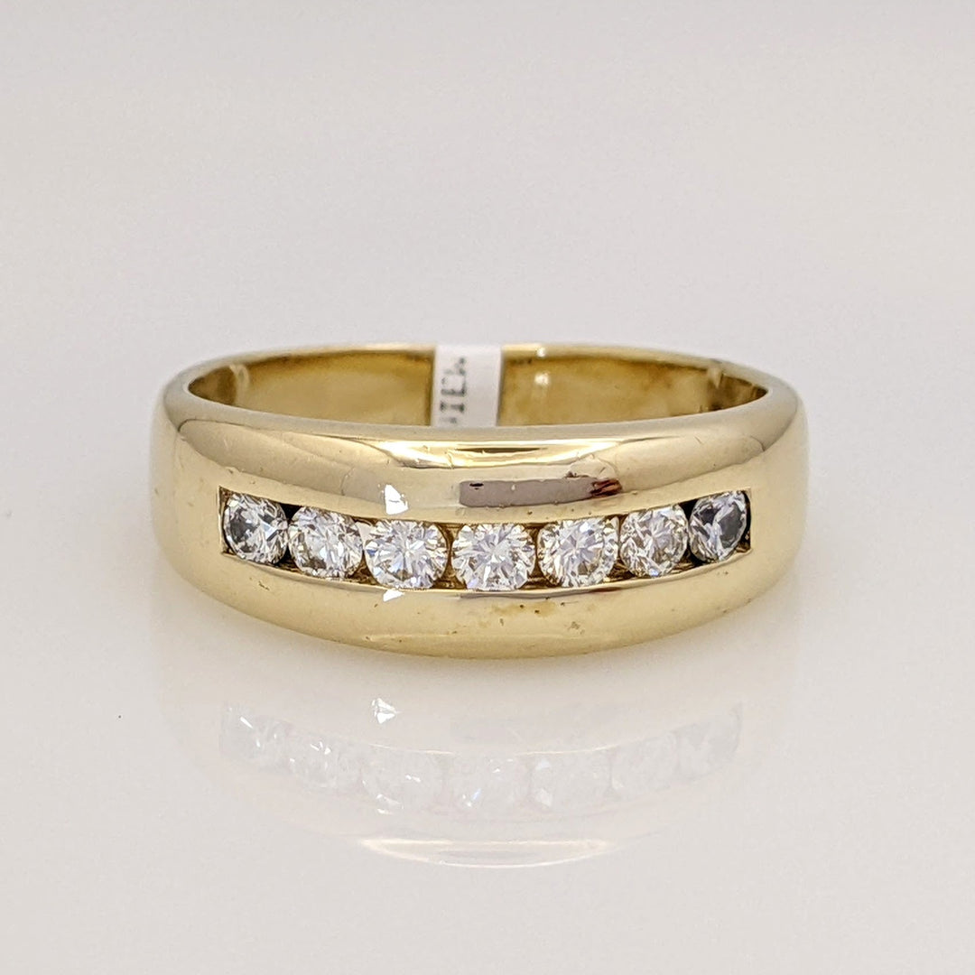 14K .49 CARAT TOTAL WEIGHT SI2H DIAMOND ROUND (7) ESTATE BAND 7.0 GRAMS