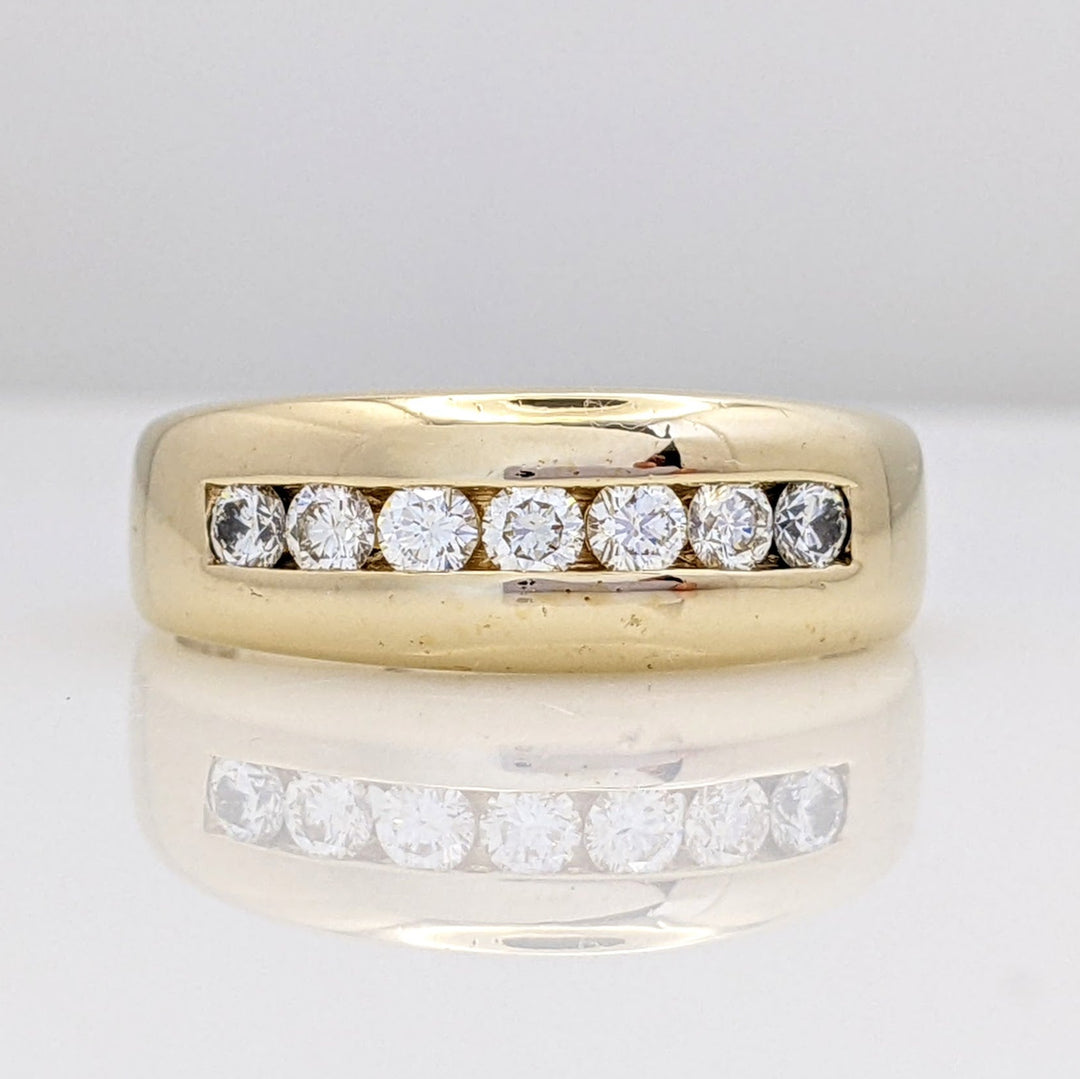 14K .49 CARAT TOTAL WEIGHT SI2H DIAMOND ROUND (7) ESTATE BAND 7.0 GRAMS