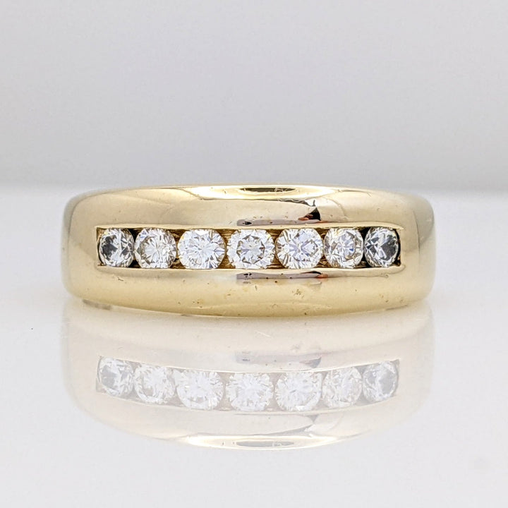 14K .49 CARAT TOTAL WEIGHT SI2H DIAMOND ROUND (7) ESTATE BAND 7.0 GRAMS