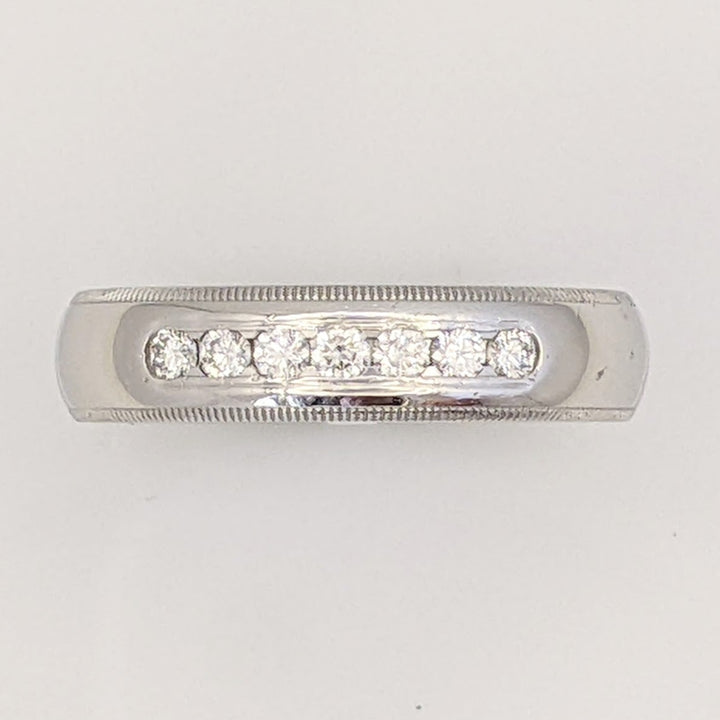 PLATINUM .35 CARAT TOTAL WEIGHT SI1 I DIAMOND ROUND (7) ESTATE CHANNEL SET BAND 12.0 GRAMS