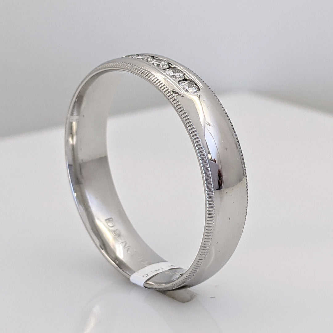 PLATINUM .35 CARAT TOTAL WEIGHT SI1 I DIAMOND ROUND (7) ESTATE CHANNEL SET BAND 12.0 GRAMS