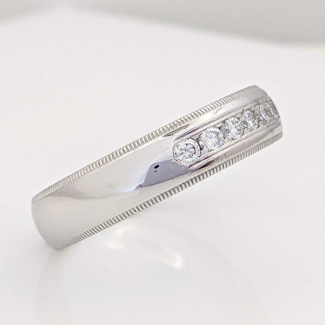 PLATINUM .35 CARAT TOTAL WEIGHT SI1 I DIAMOND ROUND (7) ESTATE CHANNEL SET BAND 12.0 GRAMS