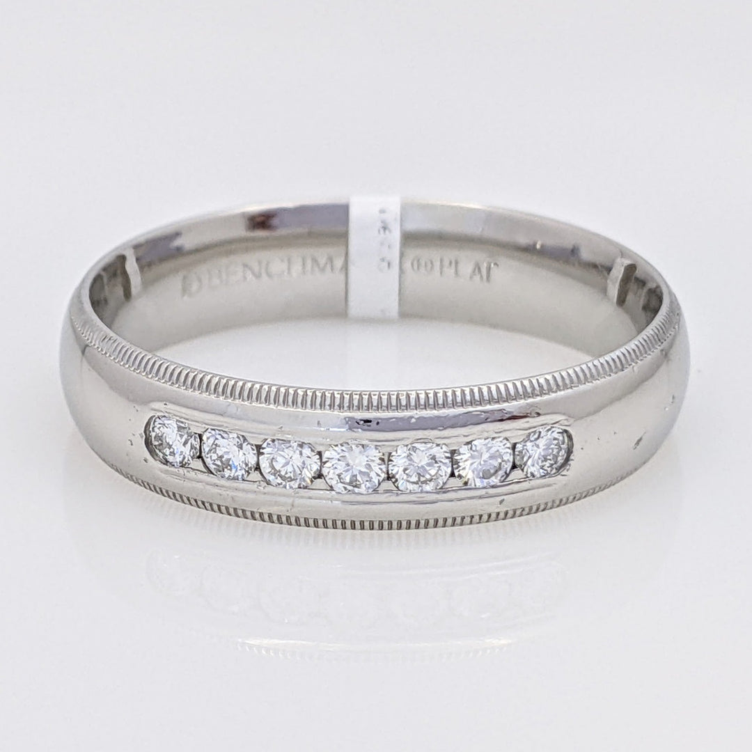 PLATINUM .35 CARAT TOTAL WEIGHT SI1 I DIAMOND ROUND (7) ESTATE CHANNEL SET BAND 12.0 GRAMS