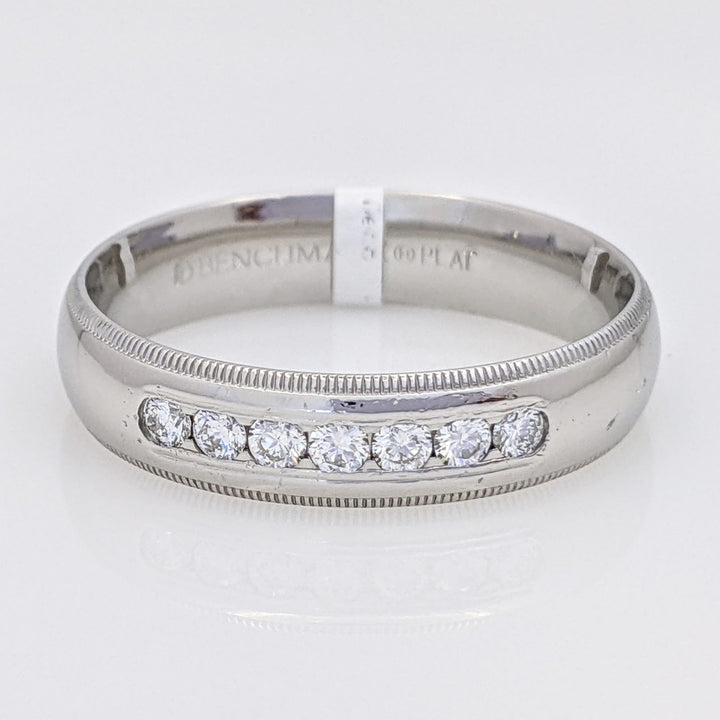 PLATINUM .35 CARAT TOTAL WEIGHT SI1 I DIAMOND ROUND (7) ESTATE CHANNEL SET BAND 12.0 GRAMS