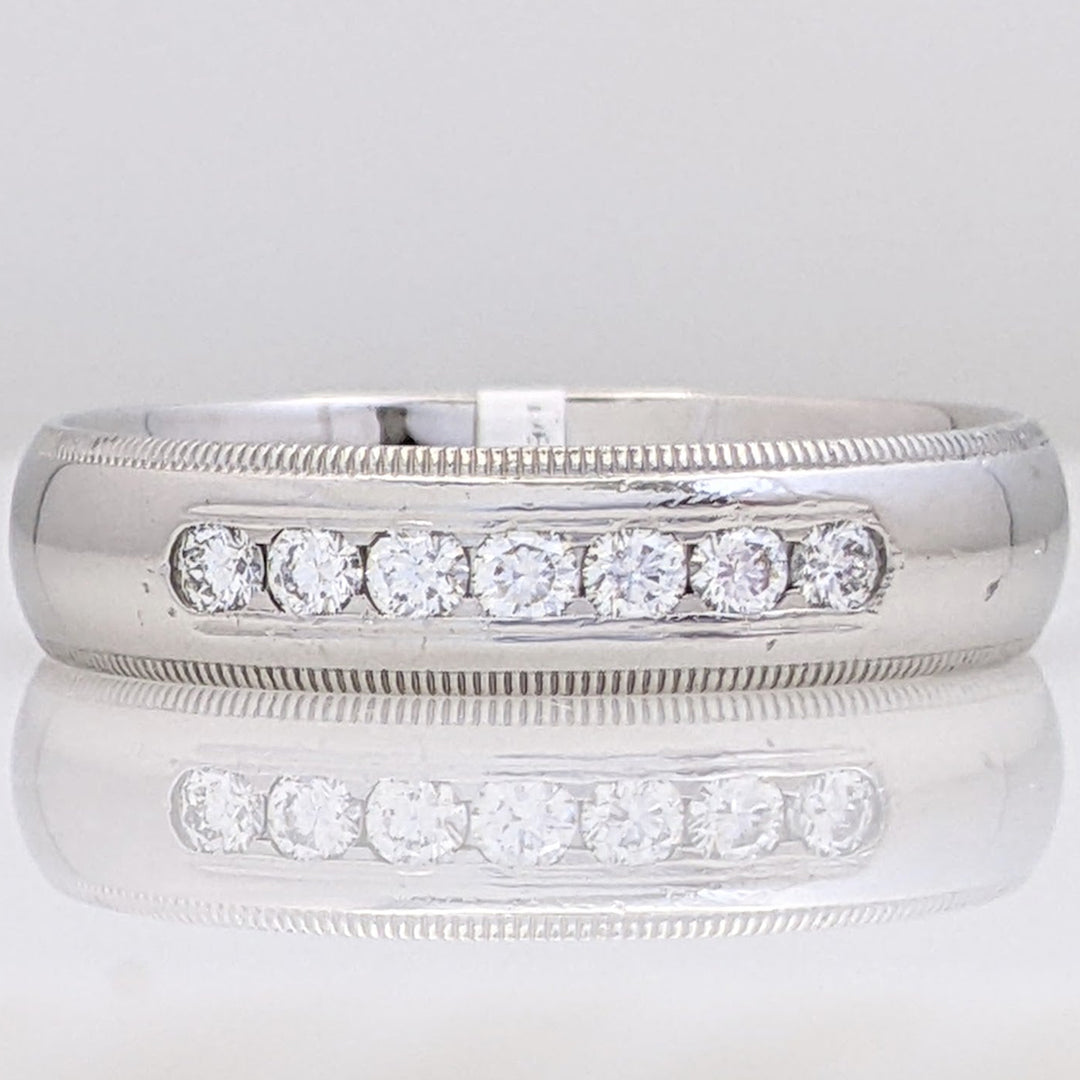 PLATINUM .35 CARAT TOTAL WEIGHT SI1 I DIAMOND ROUND (7) ESTATE CHANNEL SET BAND 12.0 GRAMS
