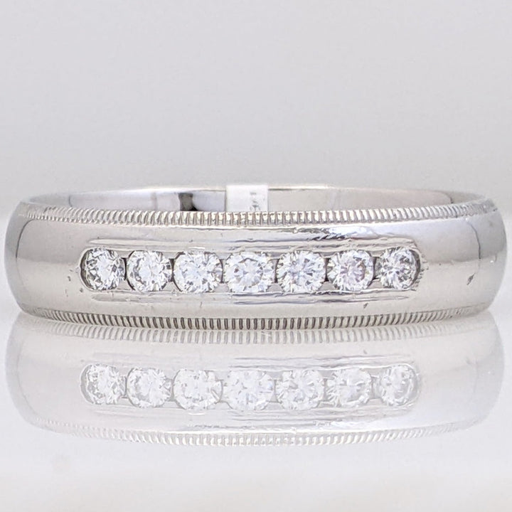 PLATINUM .35 CARAT TOTAL WEIGHT SI1 I DIAMOND ROUND (7) ESTATE CHANNEL SET BAND 12.0 GRAMS