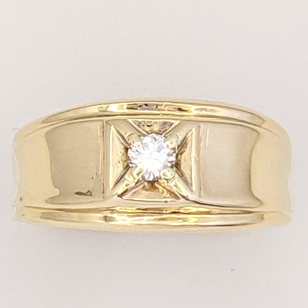 14K .14 CARAT TOTAL SI2 I DIAMOND ROUND BOX TOP ESTATE RING 3.7 GRAMS