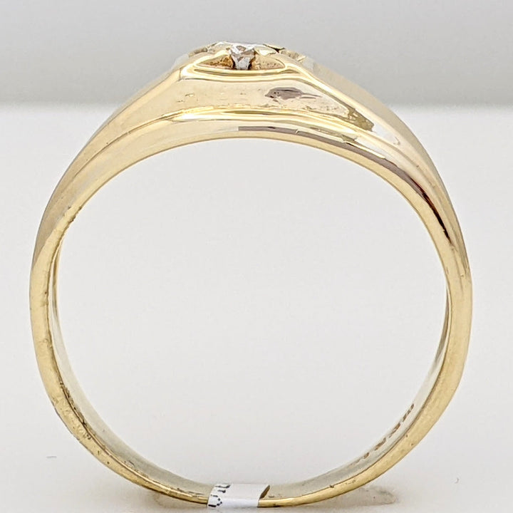 14K .14 CARAT TOTAL SI2 I DIAMOND ROUND BOX TOP ESTATE RING 3.7 GRAMS