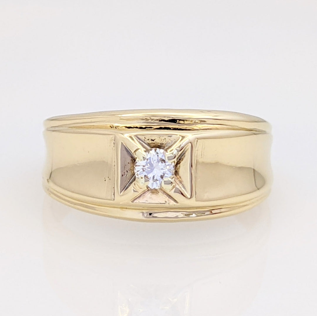 14K .14 CARAT TOTAL SI2 I DIAMOND ROUND BOX TOP ESTATE RING 3.7 GRAMS